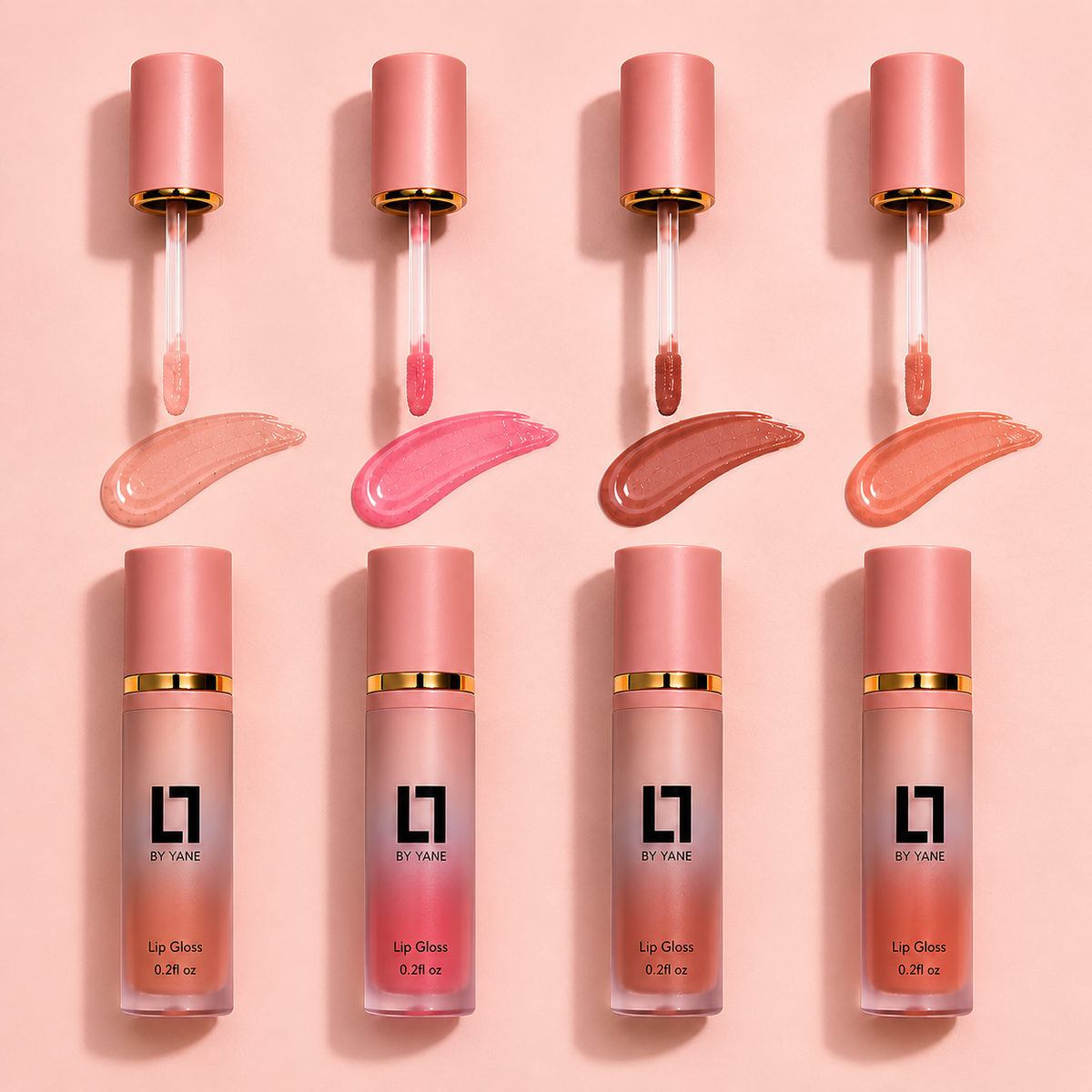 Lips and Lashes by Yane The Perfect Gloss Set: all four Lip Gloss shades with swatches