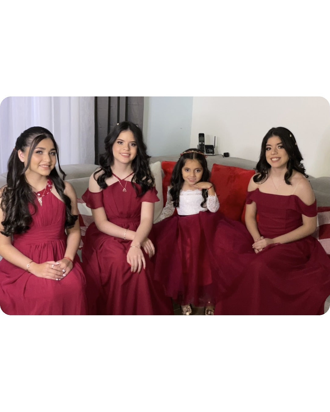 Quinceanera court hair and makeup by Lips and Lashes by Yane